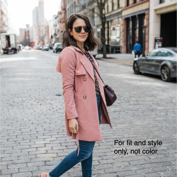 Abercrombie & Fitch Womens Drape Trench Coat Belted Rust Terracotta Size M - Picture 12 of 12